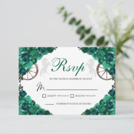 Emerald Green Rose Western Quinceanera RSVP-Karte RSVP Karte