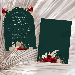 Emerald Green Roses Faire-part de mariage