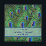 Emerald Green Royal Blue Peacock Feathers Wedding Magnet<br><div class="desc">Pfauenfedern Hochzeitseinladungen. Indische Einladungen zur Hochzeit. Pfauenhochzeit Einladungen. Lila Pfauenhochzeit.</div>