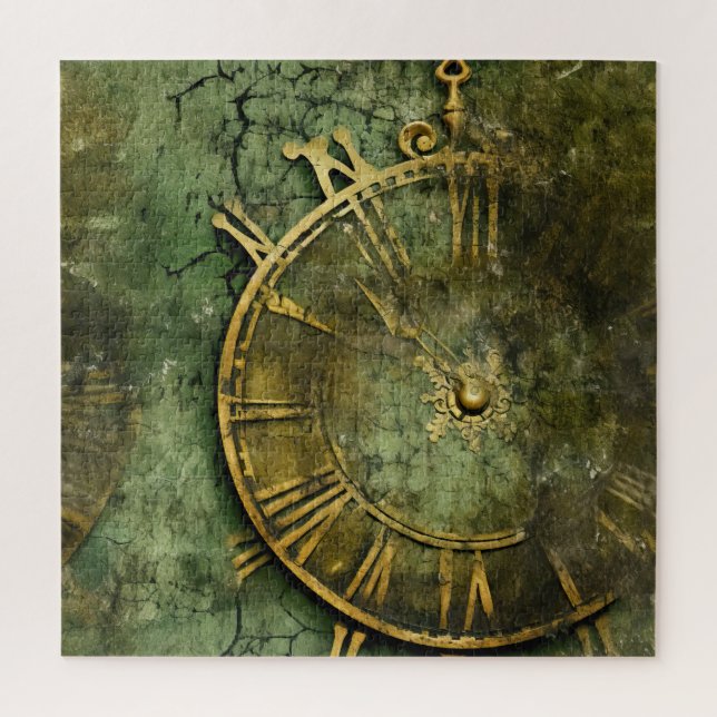 Emerald Green Rustic Steampunk Clock (12) (Vertikal)