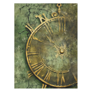Emerald Green Rustic Steampunk Clock (12) Tischdecke