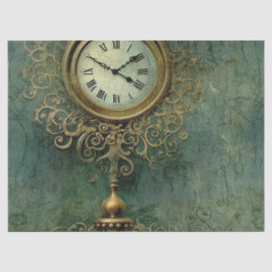 Emerald Green Rustic Steampunk Clock (2) Seidenpapier