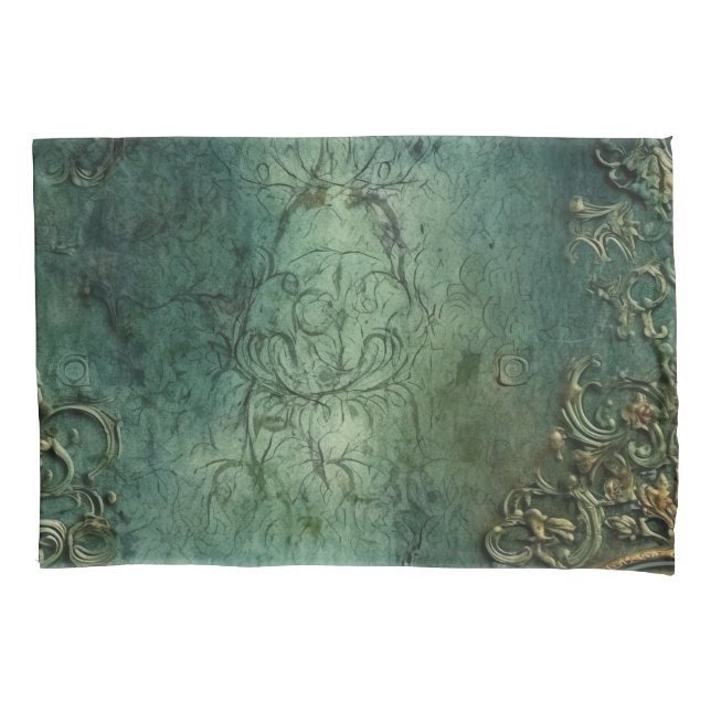 Emerald Green Rustic Steampunk Clock (8) Kissenbezug (Vorderseite-Links)
