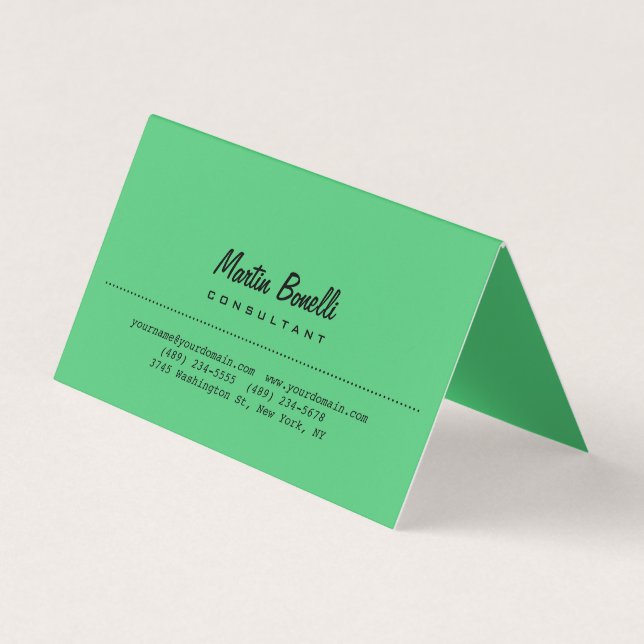 Emerald Green Schlicht Calligraphy Name Custom Visitenkarten (Vorderseite)