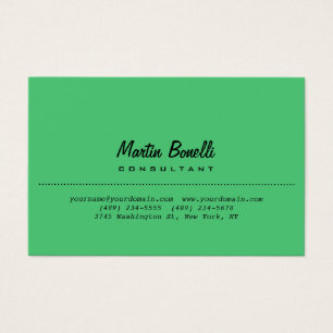 Emerald Green Schlicht Euro Size Visitenkarte