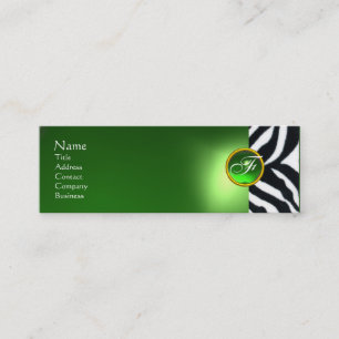 EMERALD GREEN SCHWARZ-WEISS ZEBRA FUR MONOGRAMM MINI VISITENKARTE