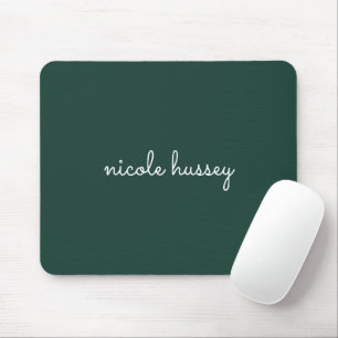 Emerald Green Script Stilvolle Monogram Modern Mousepad