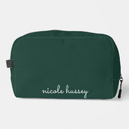 Emerald Green Script | Stilvolle Monogram Modern Waschbeutel