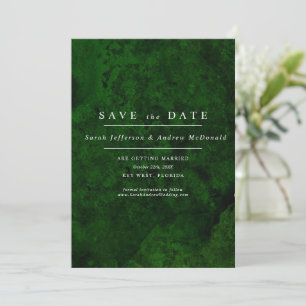 Emerald Green & Silver Calligraphie Save the Date Einladung