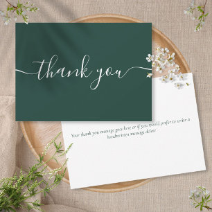 Emerald Green Simple Modern Elegantes Skript Dankeskarte