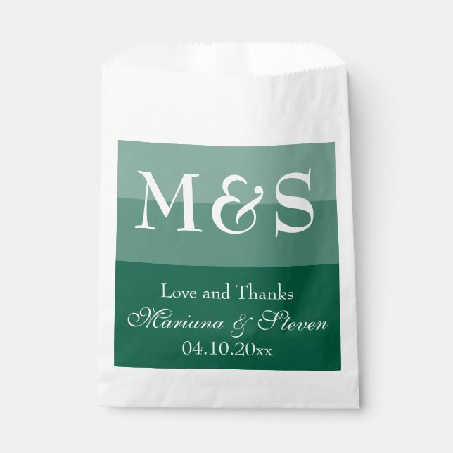 Emerald Green Simple Modern Wedding Geschenktütchen (Vorderseite)