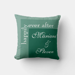 Emerald Green Simple Script Wedding Kissen