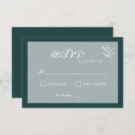 Emerald Green Simple Wedding RSVP Card