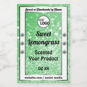 Emerald Green Sparkle Glitzer Product Labels Logo Lebensmitteletikett