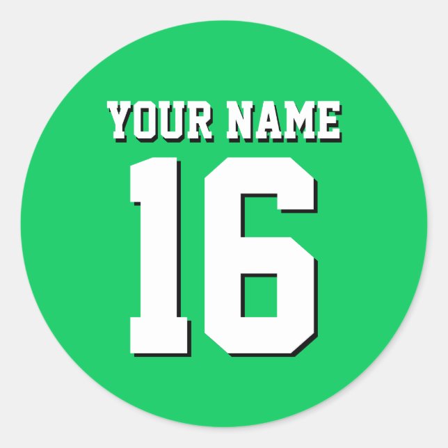 Emerald Green Sports Jersey Team Jersey Runder Aufkleber (Vorderseite)