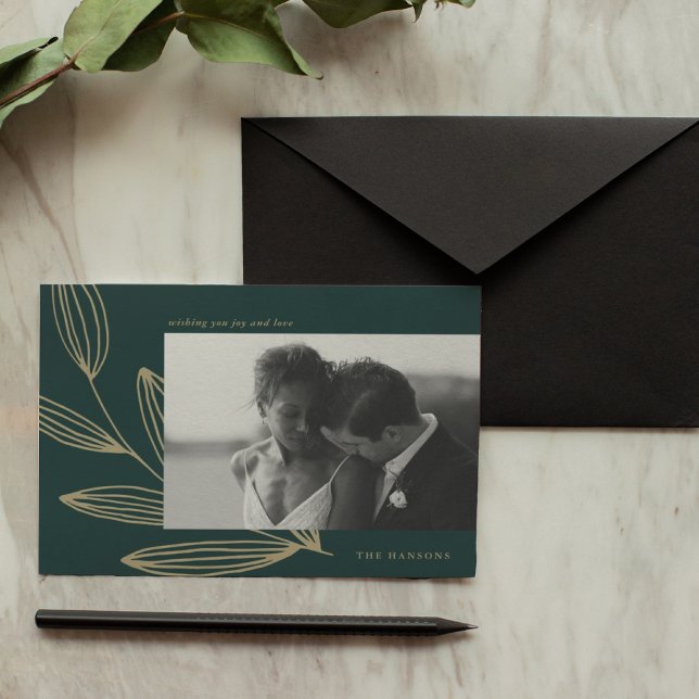 Emerald Green Sprout Foto Feiertagskarte (Von Creator hochgeladen)