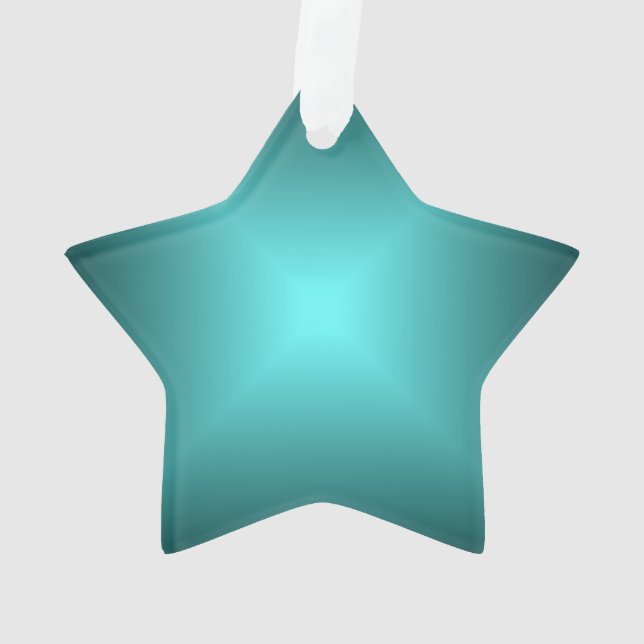 Emerald Green Star>Weihnachtsschmuck Ornament (Rückseite)