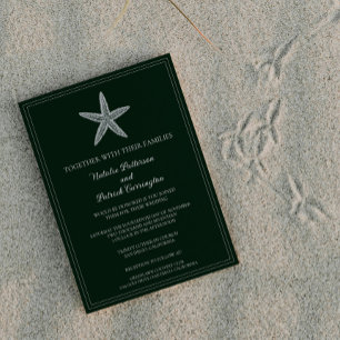 Emerald Green Starfish Einladung zur Hochzeit