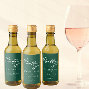 Emerald Green Typografie Personalisiert Wedding Mi Weinetikett