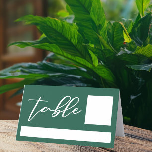 Emerald Green Typografy Custom Forest Wedding Platzkarte
