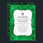 Emerald Green und Black Glam Bat Mitzvah Einladung<br><div class="desc">Glam Imitate Folienlips und Tigerstreifen fledermausen mitzvah Party laden dazu ein,  schnell und einfach auf Ihre Eventspezifikationen zugeschnitten zu sein.</div>