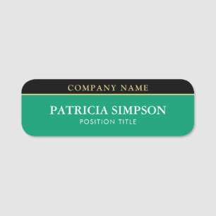 Emerald Green und Black Sharp Kontrast Namensschild