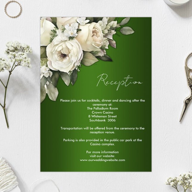 Emerald Green und Boho Rose Hochzeitsempfang Einladung (Von Creator hochgeladen)