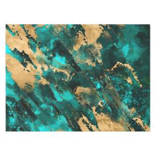 Emerald Green und Gold abstrakt Tischdecke