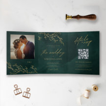 Emerald Green und Gold Botanische Hochzeit