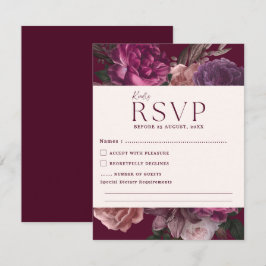 Emerald Green und Gold Floral Wedding RSVP Karte