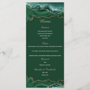 Emerald Green und Gold Menu Card Menükarte