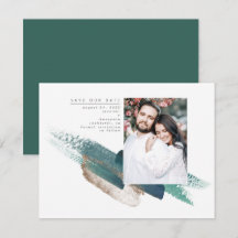 Emerald Green und Gold Modern Save the Date Foto