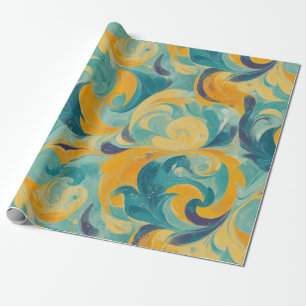 Emerald Green und Gold Paisley Inspiriert Abstrakt Geschenkpapier
