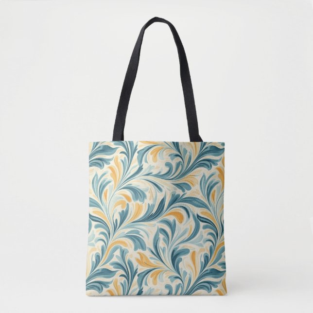 Emerald Green und Gold Paisley Leaf Muster Tasche (Vorderseite)