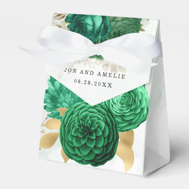 Emerald Green und Gold Shiny Geschenkschachtel (Vorderseite)