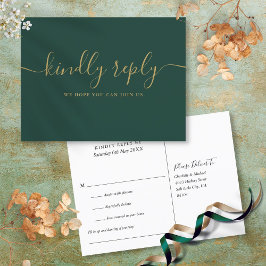 Emerald Green und Gold Song Request UAWG Postcard Einladungspostkarte