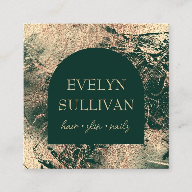 Emerald Green und Gold Textur Visitenkarte (Vorderseite)