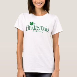Emerald Green und White Kleeblatt Bridesmaid T-Shi T-Shirt