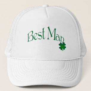 Emerald Green und White Kleeblatt Trauzeuge Cap Truckerkappe
