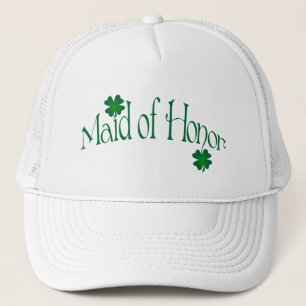 Emerald Green und White Kleeblatt Trauzeugin Cap Truckerkappe