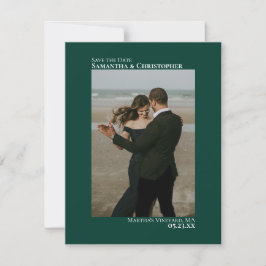 Emerald Green Vertikal Foto Minimalistisch Wedding Save The Date