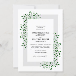 Emerald Green Vines Elegante Hochzeit Einladung