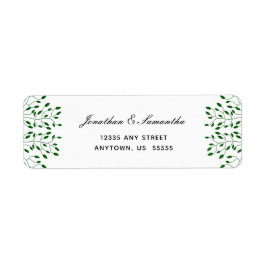 Emerald Green Vines Elegante Script-Rücksendeadres