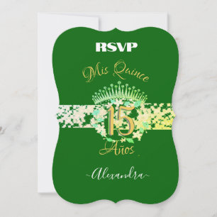 Emerald Green Vintag Boho Quinceañera Spanisch