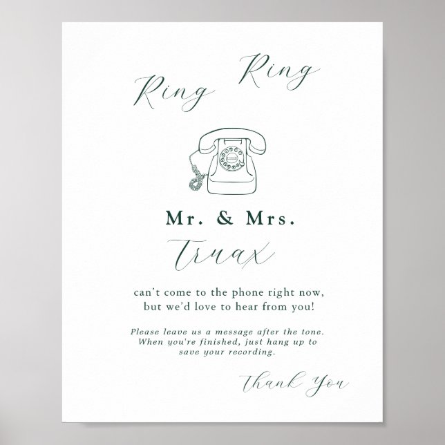 Emerald Green Vintag Botanic in Audio Guestbook Poster (Vorne)