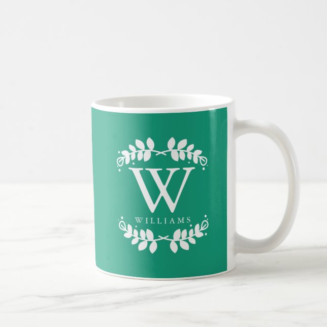 Emerald Green Vintag Monogram Kaffeetasse (Rechts)