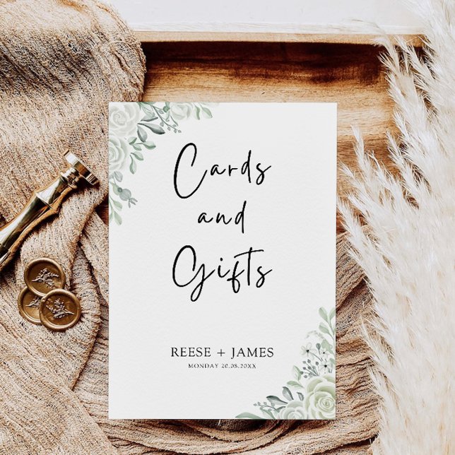 Emerald Green Wedding Cards und Gifts Sign Einladung (Emerald Green Wedding Cards and Gifts Sign)