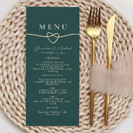Emerald Green Wedding Dinner Menu Card Menükarte