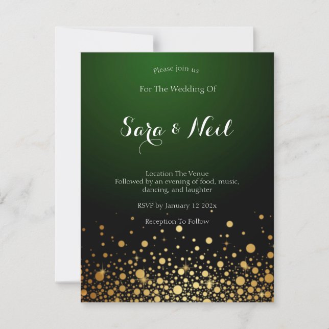 Emerald Green Wedding Einladung beliebt (Vorderseite)