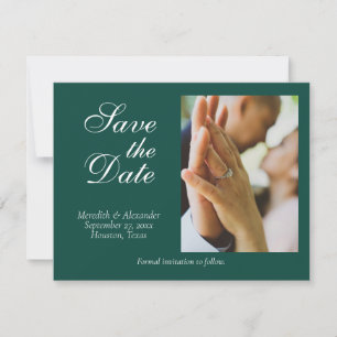 Emerald Green Wedding Foto Save the Date Card